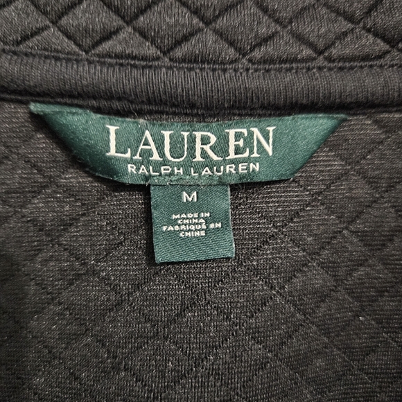 LAUREN Ralph Lauren Black Quilted Sleeveless Zip Vest Medium Old Money Preppy - Picture 10 of 16